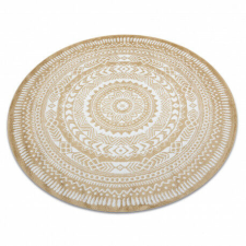 Nonbrand Mandala Kerek Szőnyeg - Arany - 160 cm lakástextília