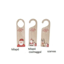 Nonbrand Marry Chrishmas kilincstábla, fa 24x7cm karácsonyi dekoráció