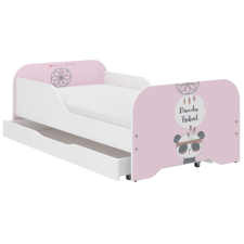 Nonbrand MIKI gyerekágy 140x70cm matraccal és ágyneműtartóval - boho panda ágy és ágykellék