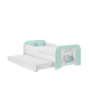 Nonbrand MIKI gyerekágy 160x80cm matraccal és ágyazható ágyneműtartóval benne 140x70 cm matraccal - barátok