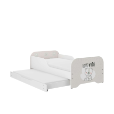 Nonbrand MIKI gyerekágy 160x80cm matraccal és ágyazható ágyneműtartóval benne 140x70 cm matraccal - fehér... ágy és ágykellék