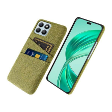 Nonbrand Műanyag telefonvédő (ütésállóság, kártyatartó, textil hatás) CITROMSÁRGA Honor X8b tok és táska