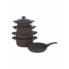 Nonbrand OMS 9 részes edénykészlet, alumínium/gránit, barna edény