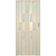 Nonbrand PVC hajtogatott ajtó, 100x203cm, 8 üveggel, fehér színű nyílászáró