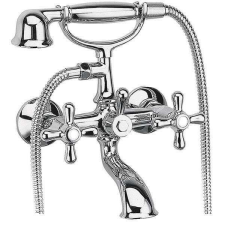 Nonbrand Retro kádtöltő kétkaros fali csaptelep zuhanyszettel, zuhanyfej + gégecső csaptelep