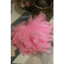 Nonbrand Rózsaszín karácsonyi szív tollakból 15cm karácsonyfadísz