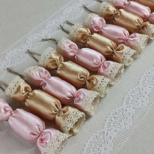 Nonbrand Textil szaloncukor (10 db-os szett) karácsonyfadísz