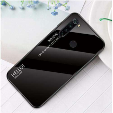 Nonbrand Xiaomi Redmi Note 8, GLASS CASE mobiltok, üveg hátlap, Fekete tok és táska