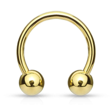 NoNo Patkó piercing golyó végekkel arany színű (arany színű 10mm - 4mm) testékszer