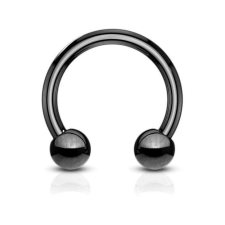 NoNo Patkó piercing golyó végekkel fekete színű (fekete színű 10mm - 4mm) testékszer
