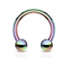 NoNo Patkó piercing golyó végekkel holo színű (10mm - 4mm)