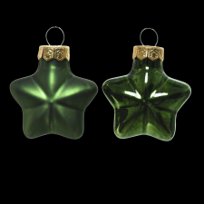 Norand KARÁCSONYFADÍSZ CSILLAG SZETT ÜVEG 12 DB-OS SMARAGD ZÖLD karácsonyfadísz