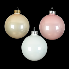 Norand KARÁCSONYFADÍSZ GÖMB SZETT 49 DB-OS, ÜVEG, RÓZSASZÍN/FEHÉR/ARANY karácsonyfadísz