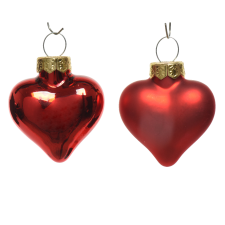Norand KARÁCSONYFADÍSZ SZÍV ALAKÚ SZETT 12 DB PIROS karácsonyfadísz