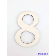  Normál natúr lézervágott fa szám 4,5x6,5cm - 8 dekorációs kellék