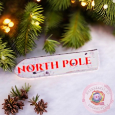 North Pole - útjelző tábla dekorációs kellék