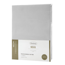  Nova3 pamut-szatén gumis lepedő Világosszürke 220x200 cm +30 cm lakástextília