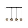 Nova Luce Sianna fekete-füstszínű-arany függesztett lámpa (NL-9236383) E27 4 izzós IP20