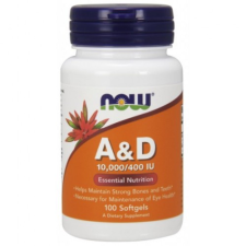 Now Foods A &amp; D A+D 10.000/400 IU 100 kapszula vitamin és táplálékkiegészítő