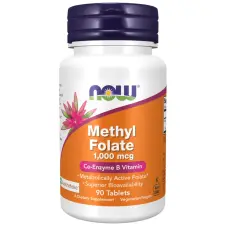 Now Foods Methyl Folate 1000 mcg Co-Enzyme B Vitamin 90 db tabletta vitamin és táplálékkiegészítő
