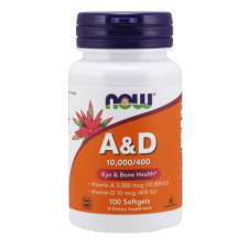 Now Foods NOW A- és D-vitamin, 10000/400 NE, 100 lágygél kapszula vitamin és táplálékkiegészítő