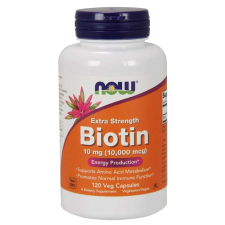 Now Foods NOW Biotin, 10 mg Extra Strength, 120 növényi kapszulában vitamin és táplálékkiegészítő