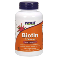 Now Foods NOW Biotin, 5000 ug, 120 gyógynövényes kapszula vitamin és táplálékkiegészítő