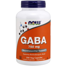 Now Foods NOW GABA (gamma-amino-vajsav) 750 mg, 200 növényi kapszulában vitamin és táplálékkiegészítő
