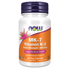 Now Foods NOW MK-7 K2-vitamin, 300 mcg, extra erősségű, 60 növényi kapszula vitamin és táplálékkiegészítő