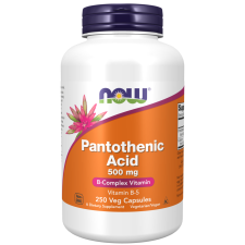 Now Foods NOW Panthoteic Acid B5 (pantoténsav), 500 mg, 250 növényi kapszula vitamin és táplálékkiegészítő