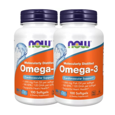 Now Foods Omega-3 Halolaj Molecularly Distilled 2x100 lágykapszula vitamin és táplálékkiegészítő