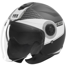 Nox N182 ROUND 2026 Bukósisak, matt fekete/ ezüst, méret L bukósisak