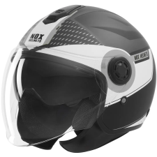 Nox N182 ROUND 2026 Bukósisak, matt fekete/ ezüst, méret S bukósisak