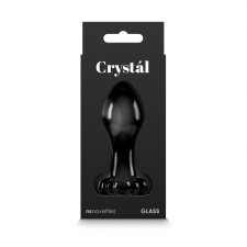 NS Novelties Crystal Flower - vízálló, üveg anál dildó - 8,9 cm (fekete) műpénisz, dildó