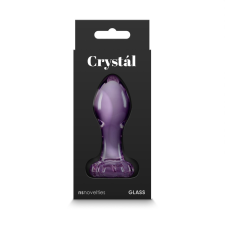 NS Novelties Crystal Flower - vízálló, üveg anál dildó - 8,9 cm (lila) műpénisz, dildó