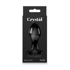 NS Novelties Crystal Heart - vízálló, üveg anál dildó - 8,9 cm (fekete) műpénisz, dildó