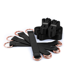 Ns Toys Bondage Couture - Tie Down Straps - fekete kötöző bilincs, kötöző