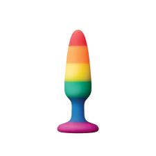 Ns Toys NS Novelties Colours Pride Edition Pleasure Plug Small Rainbow - szilikon, letapasztható, vízálló anál dildó - 10,8 cm (színes) műpénisz, dildó