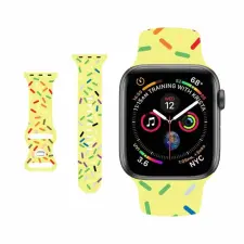NUBO Apple Watch kompatibilis szilikon pótszíj - sárga - 38/40/41mm okosóra kellék