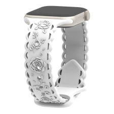 NUBO Apple Watch lézergravírozott szilikon szíj - fehér- 38/40/41mm okosóra kellék