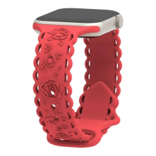 NUBO Apple Watch lézergravírozott szilikon szíj - piros - 38/40/41mm okosóra kellék