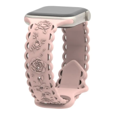NUBO Apple Watch lézergravírozott szilikon szíj - rózsaszín- 38/40/41mm okosóra kellék