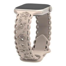 NUBO Apple Watch lézergravírozott szilikon szíj - törtfehér - 38/40/41mm okosóra kellék