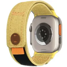 NUBO Apple Watch tépőzáras szövet szíj – sárga – 38/40/41mm (Series 1-11) okosóra kellék