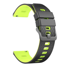 NUBO Garmin szilikon óraszíj (22 mm) – Fekete-fűzöld (Quick Release) okosóra kellék