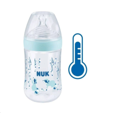 Nuk Baba cumisüveg Nuk Nature Sense hőmérséklet jelzővel 260 ml kék cumisüveg
