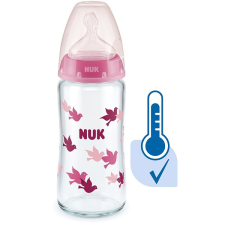 Nuk FC+ üveg cumisüveg hőmérséklet jelzővel 240 ml, rózsaszín cumisüveg