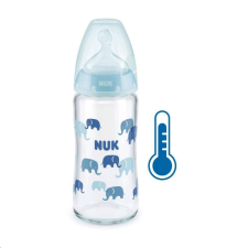 Nuk Üveg cumisüveg széles nyakkal NUK FC hőmérséklet-jelzővel 240 ml kék cumisüveg