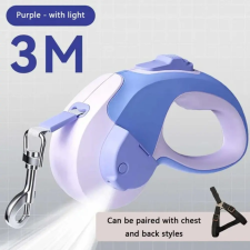 Nunbell LED-es automata póráz több színben 3m - S - Kék nyakörv, póráz, hám kutyáknak