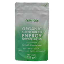 Nutriqa bio vegán szuper zöld energia smoothie mix 125g vitamin és táplálékkiegészítő